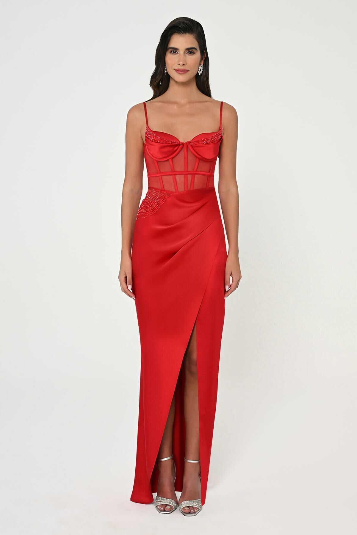Satin Rope Corset Dress - Maxi - Multicolor