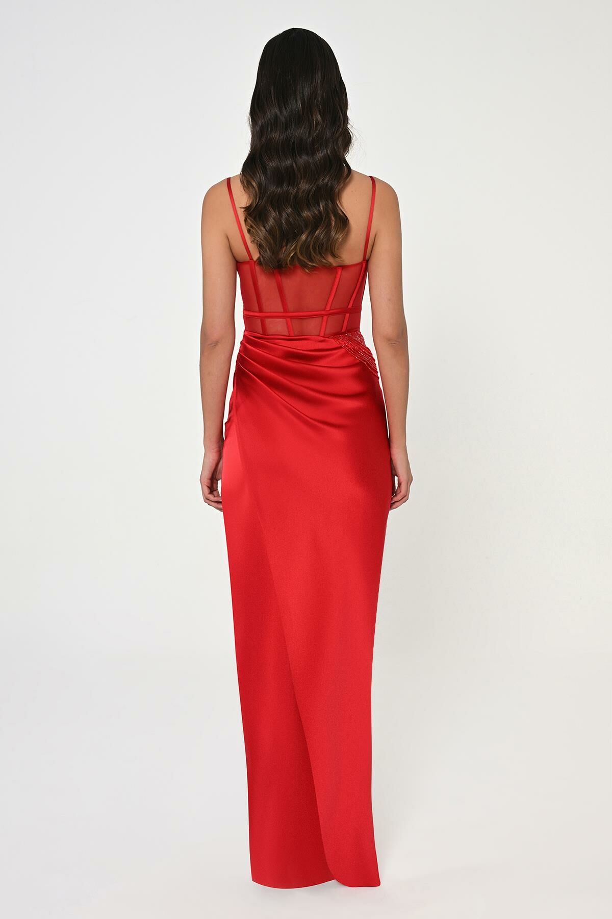 Satin Rope Corset Dress - Maxi - Multicolor