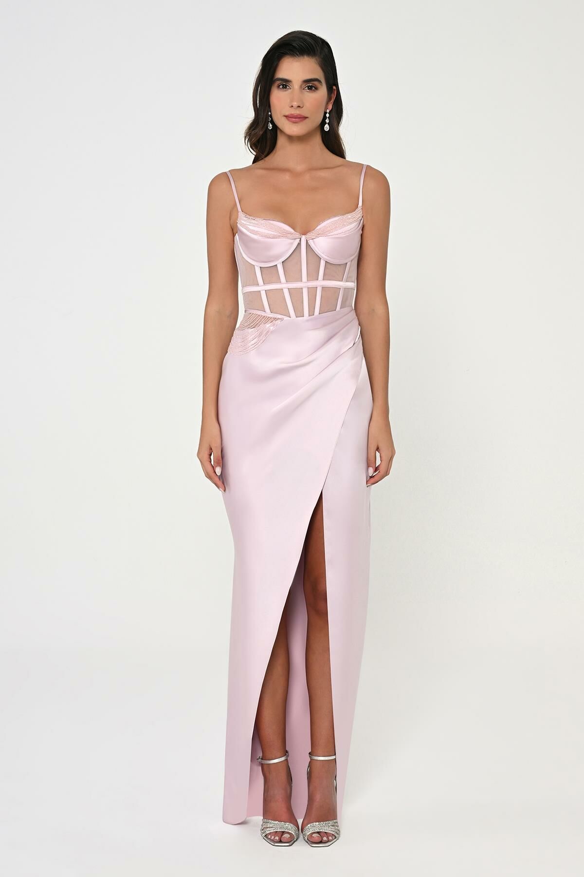 Satin Rope Corset Dress - Maxi - Multicolor