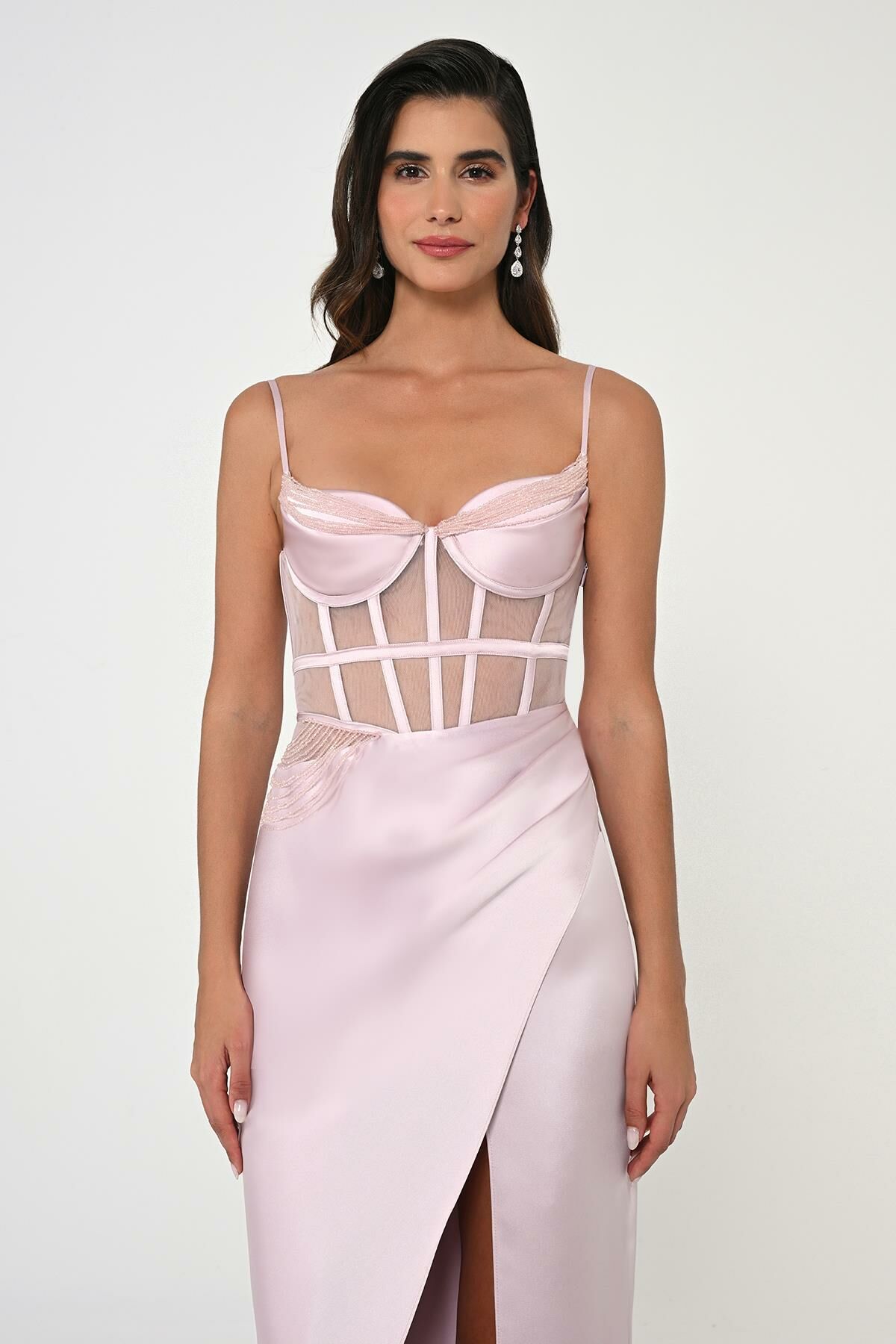 Satin Rope Corset Dress - Maxi - Multicolor