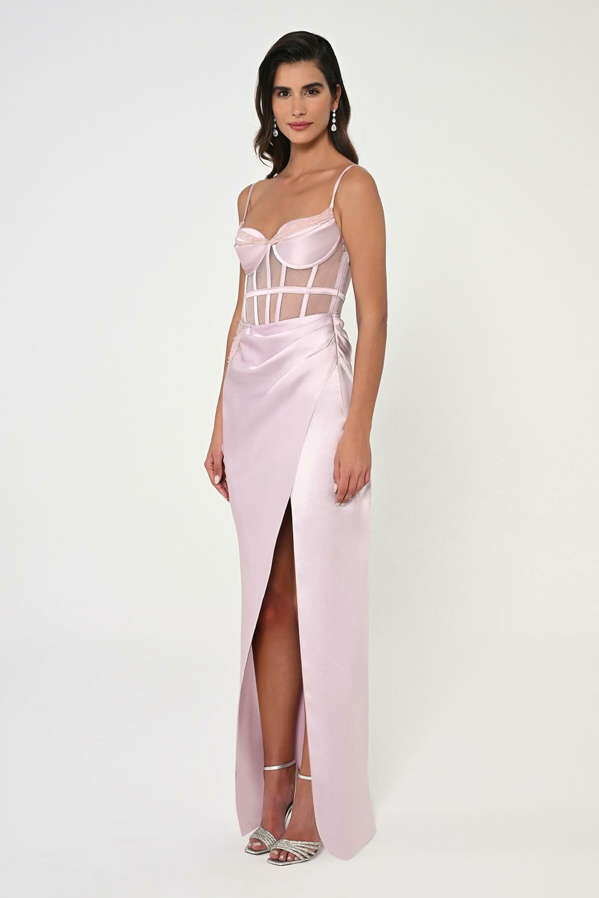 Satin Rope Corset Dress - Maxi - Multicolor