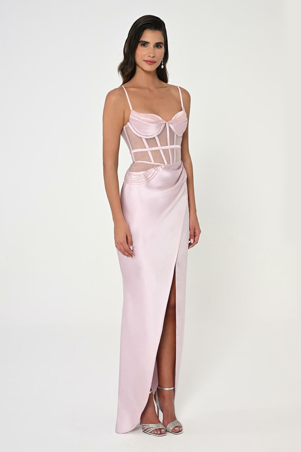 Satin Rope Corset Dress - Maxi - Multicolor