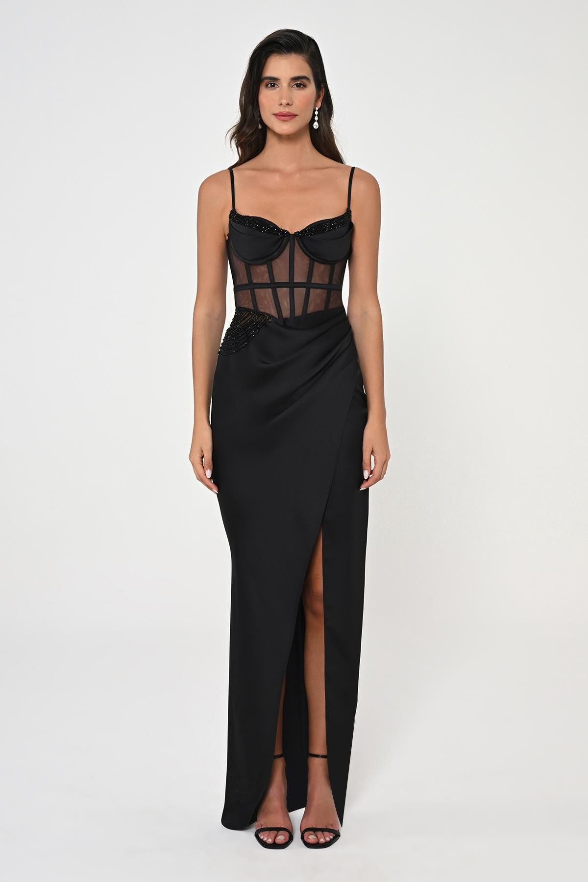 Satin Rope Corset Dress - Maxi - Multicolor