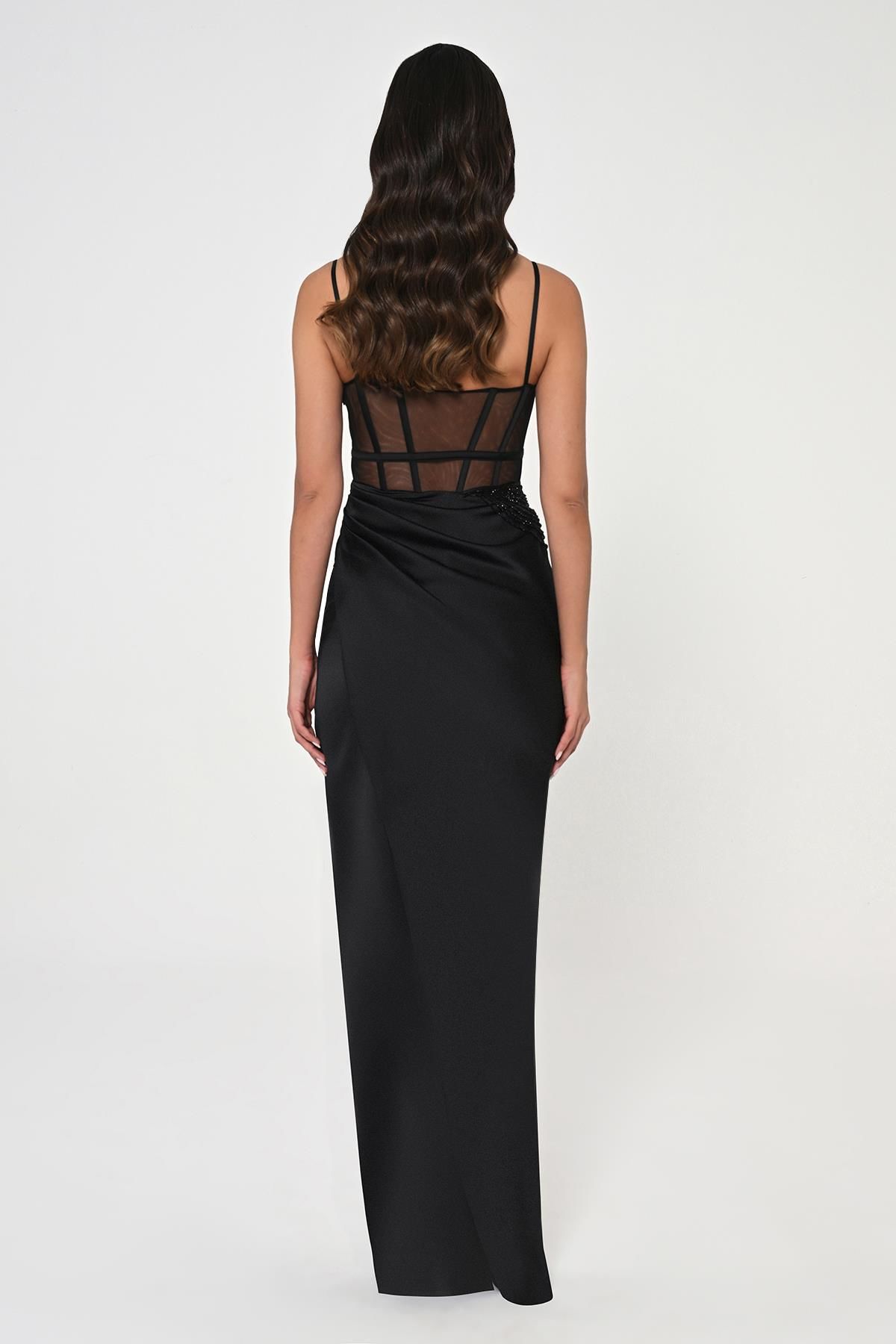 Satin Rope Corset Dress - Maxi - Multicolor