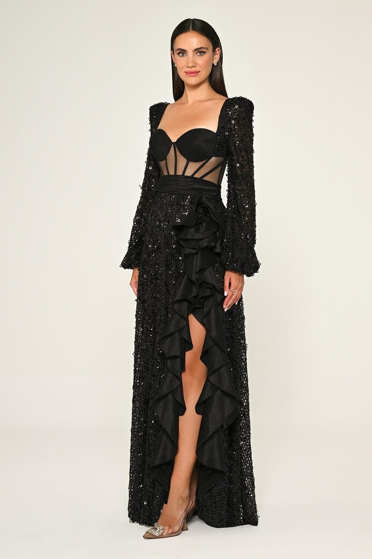 Corset Sequin Dress - Maxi - Multicolor