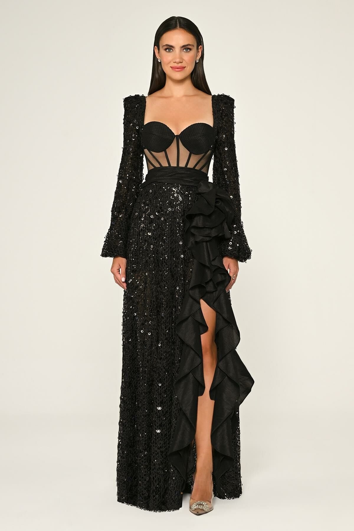 Corset Sequin Dress - Maxi - Multicolor