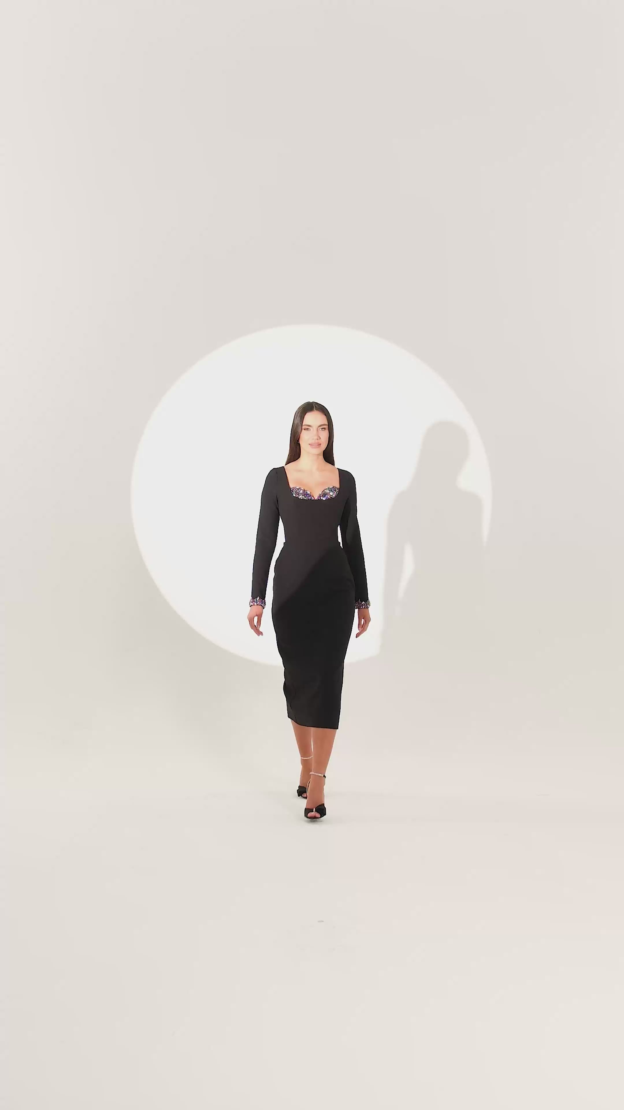 Liza Dress - Midi - Black & White