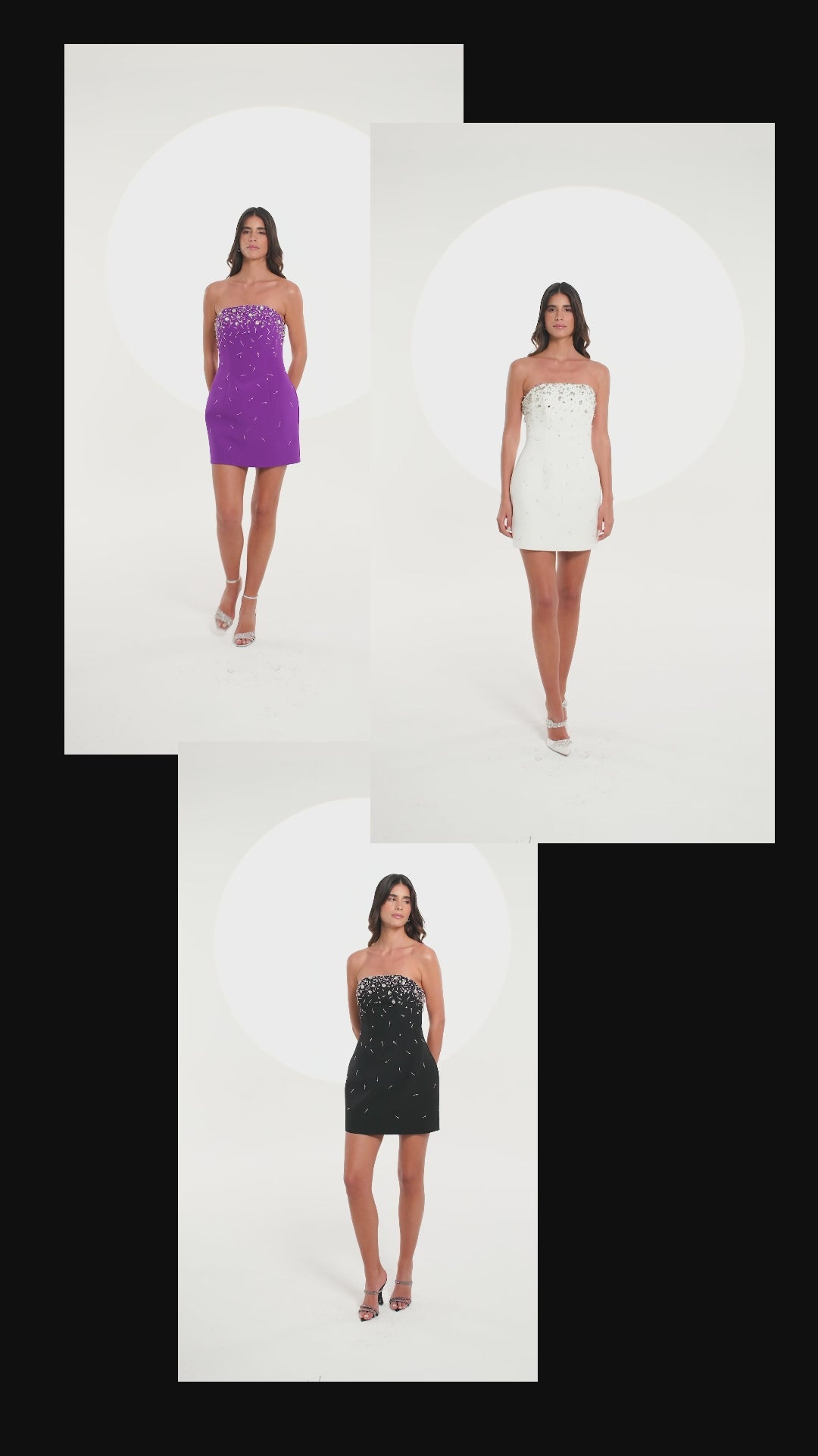 Embriodered Strapless Mini Dress - Multicolor