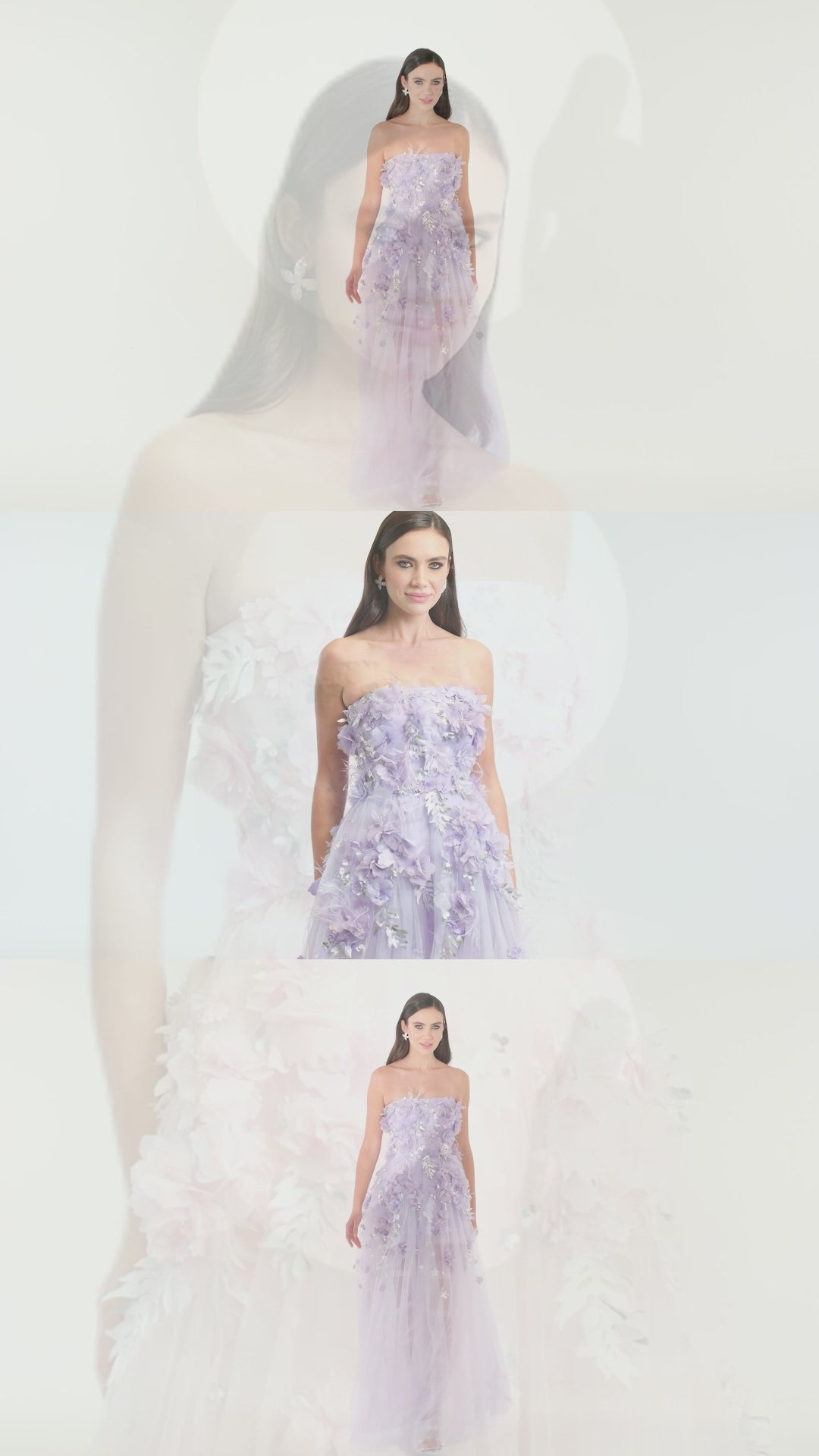 Dress - 3D Floral Tulle - Maxi - Multicolor