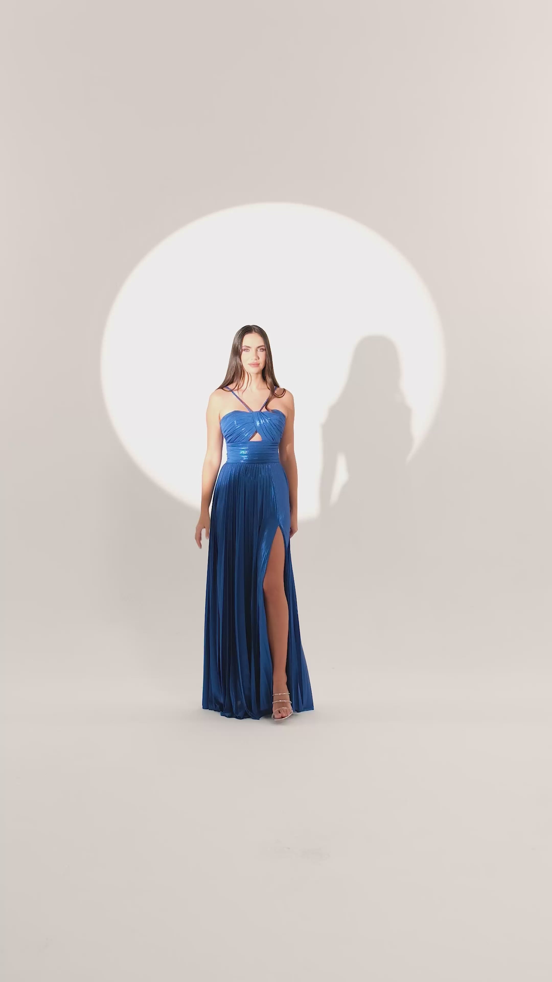 Dress- Shiny Chiffon - Maxi - Multicolor