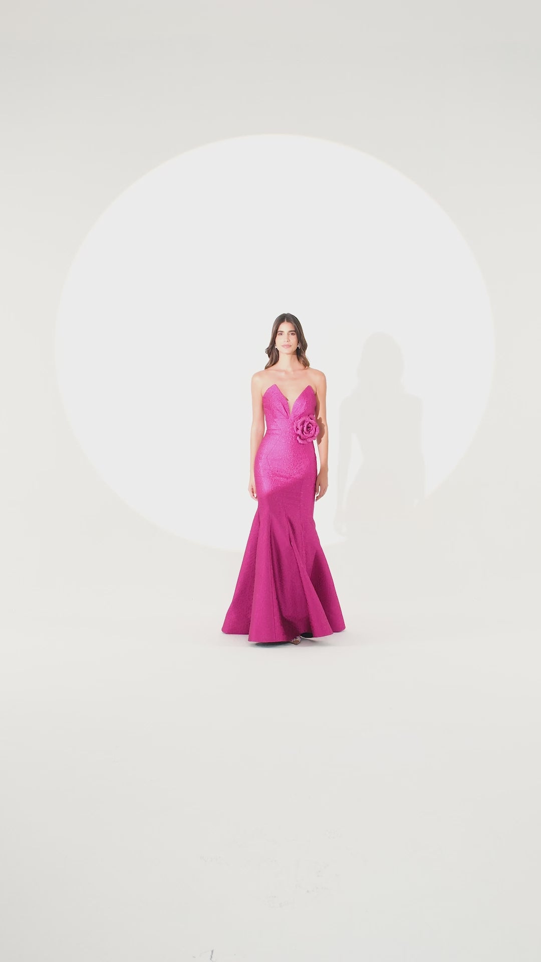 Strapless Mermaid Jacquard Dress - Maxi - Multicolor
