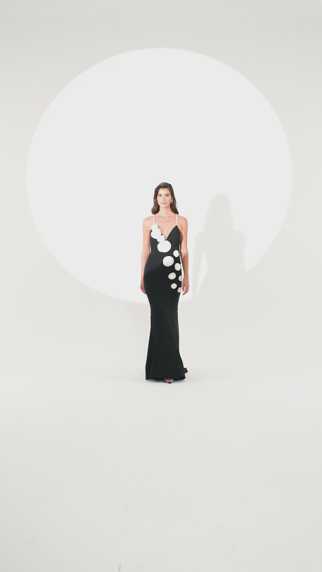Pearls & Flowers Maxi Dress - Black
