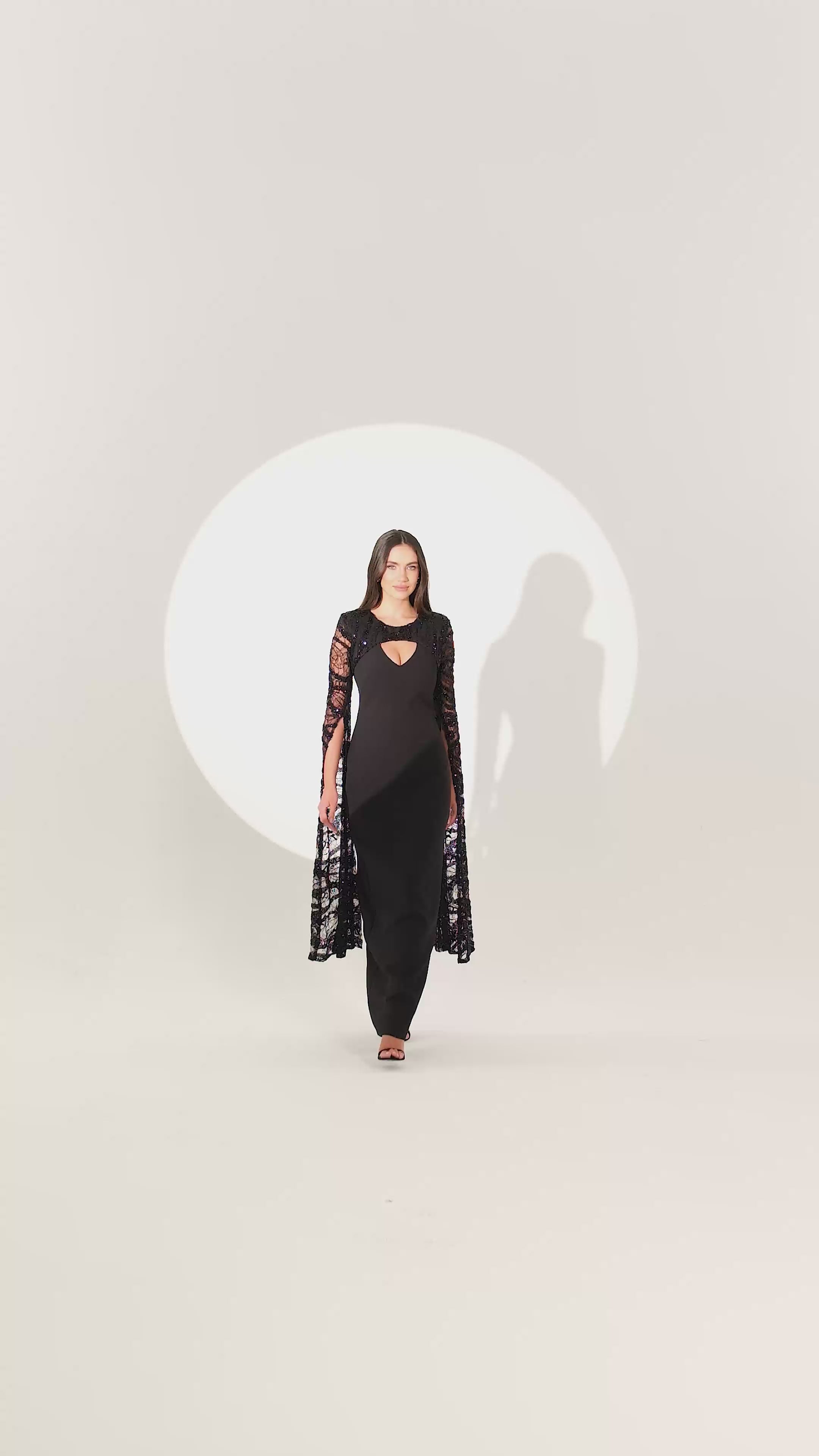 Plus Size - Sequin Sleeve Dress - Maxi - Multi Color
