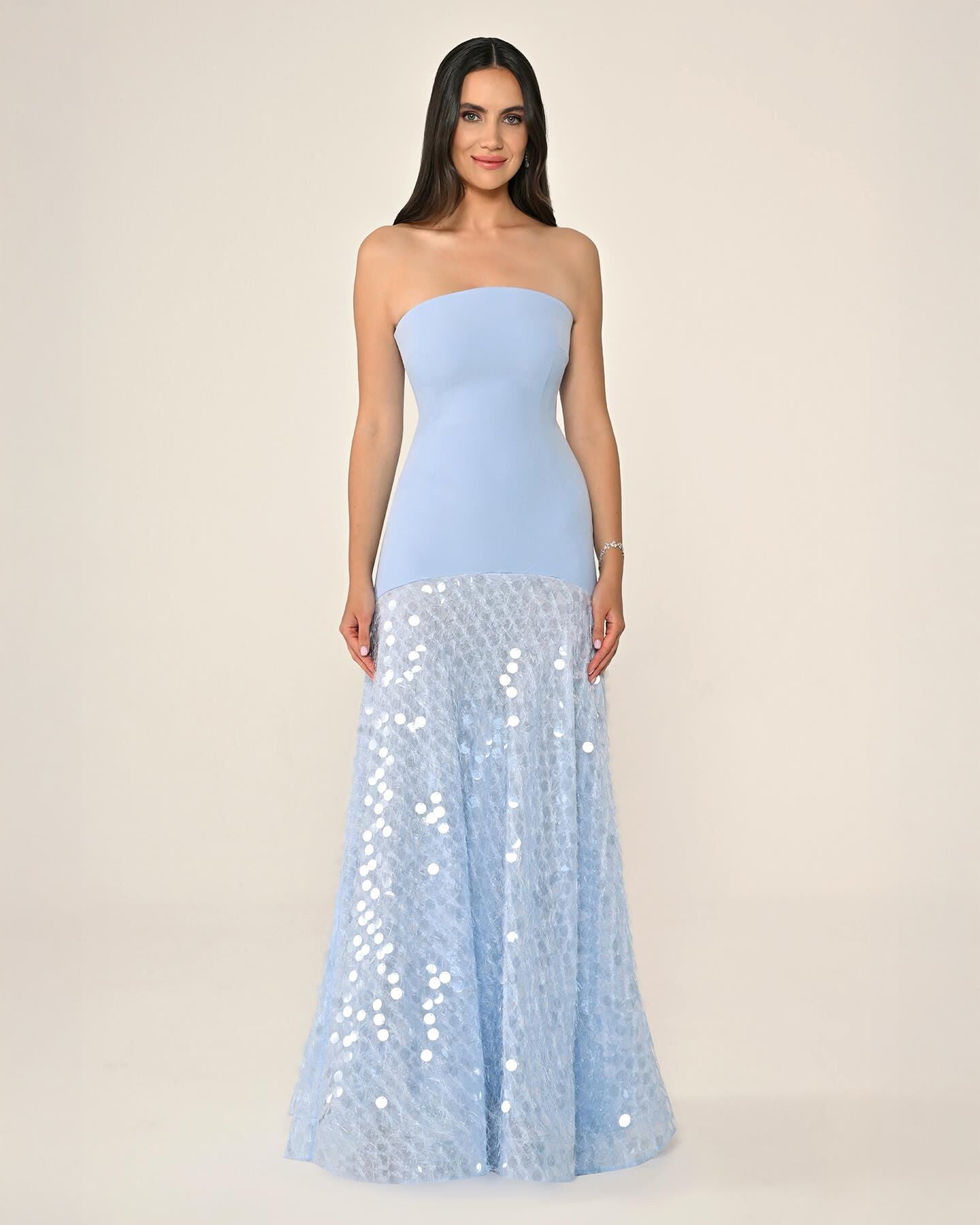 Shawl Sleeve Dress- Maxi - Multicolor
