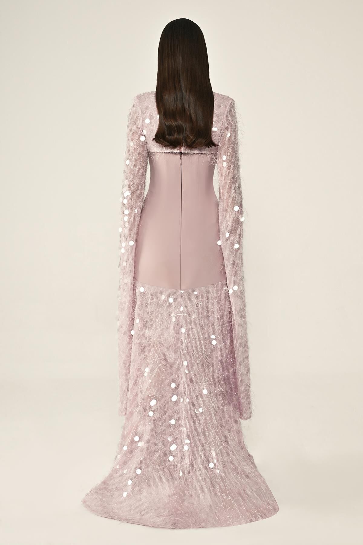 Shawl Sleeve Dress- Maxi - Multicolor