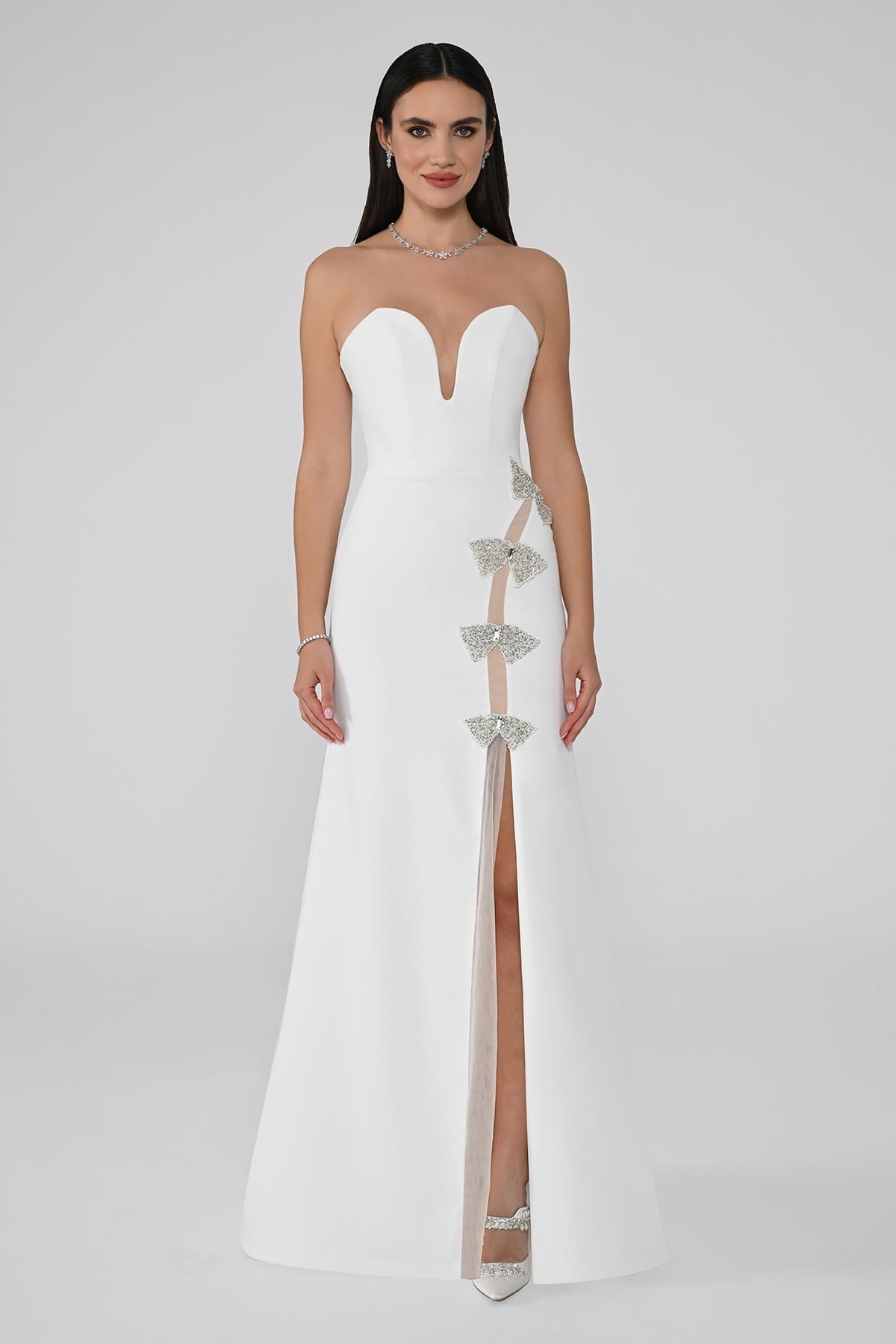 Strapless Sweetheart Maxi Dress - Multicolor