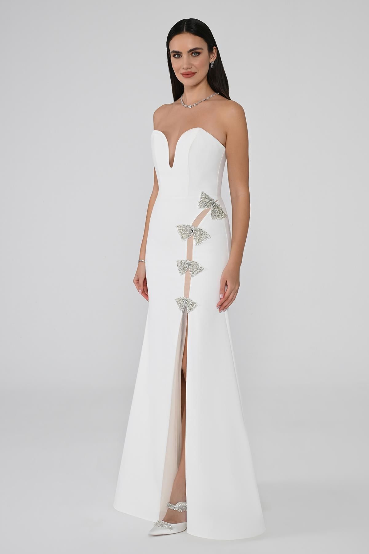 Strapless Sweetheart Maxi Dress - Multicolor