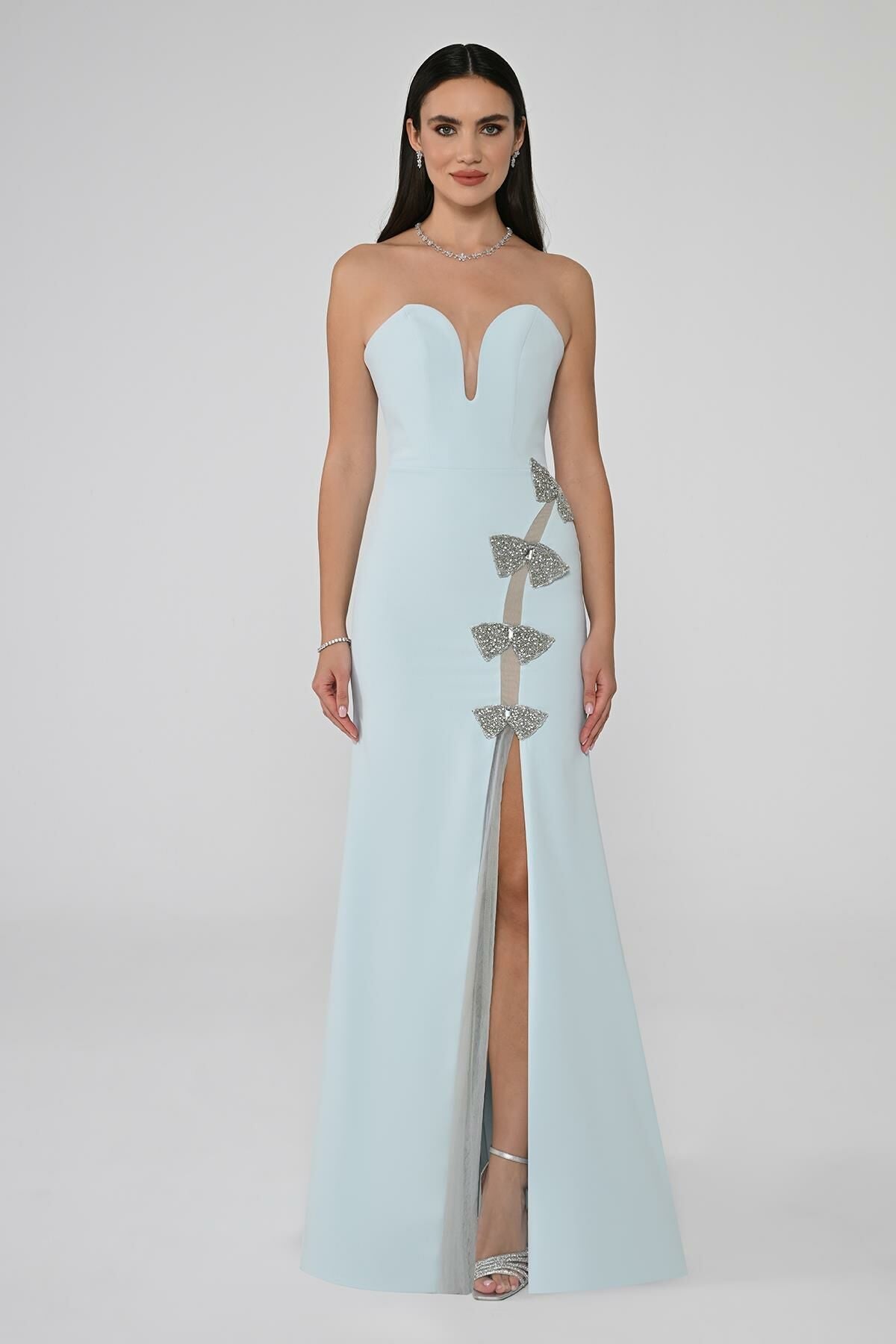 Strapless Sweetheart Maxi Dress - Multicolor