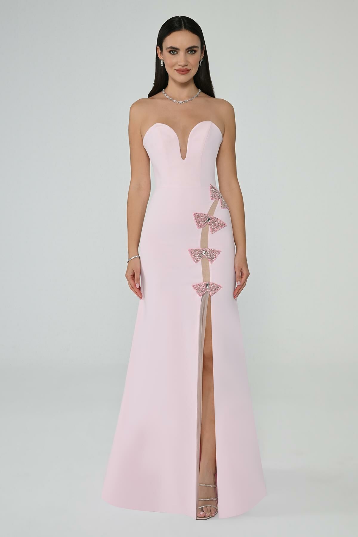 Strapless Sweetheart Maxi Dress - Multicolor