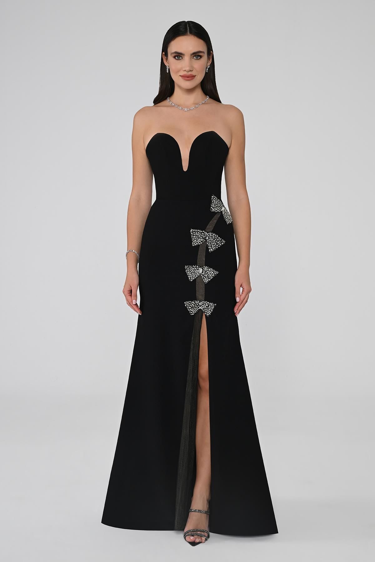 Strapless Sweetheart Maxi Dress - Multicolor
