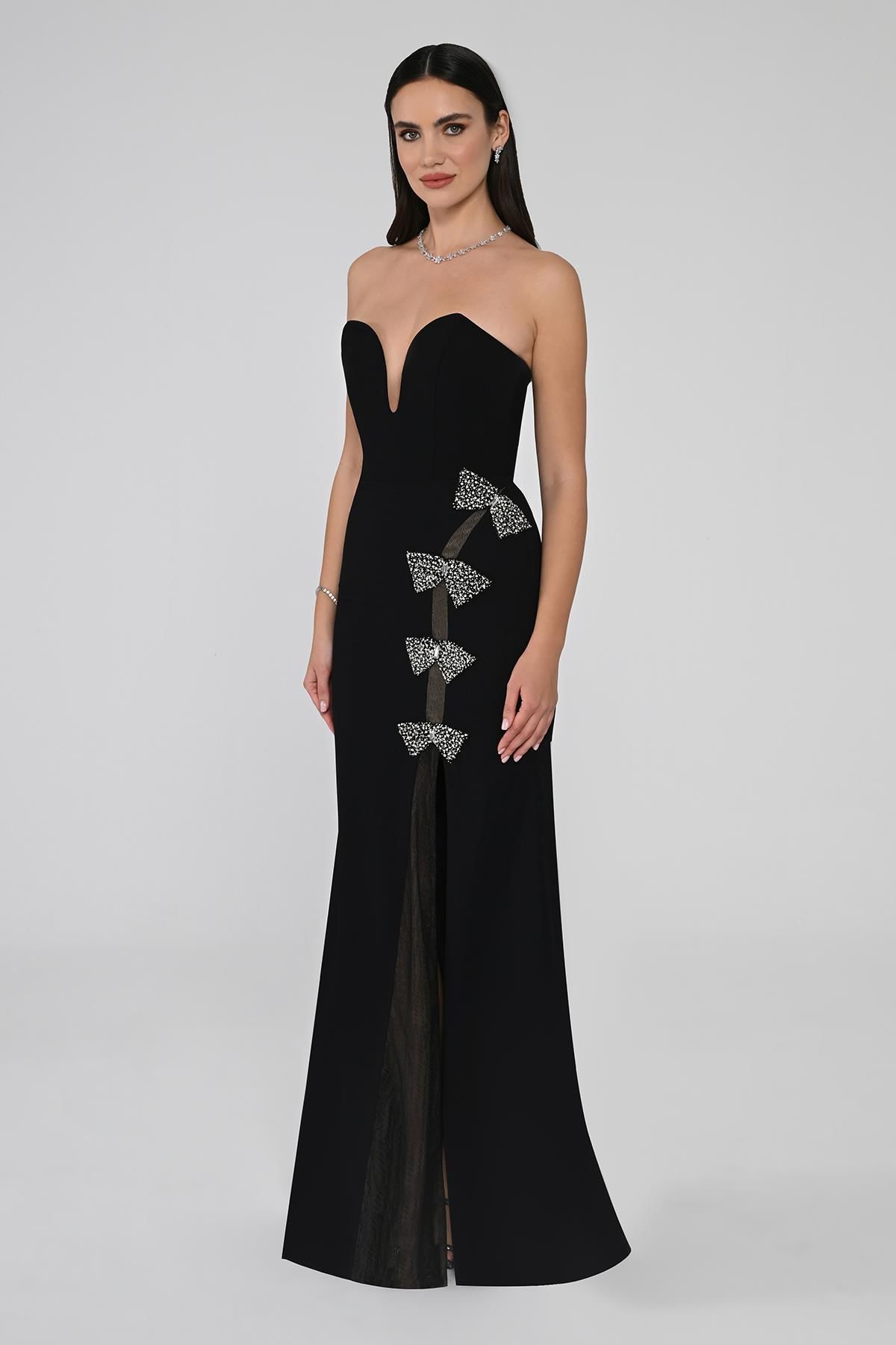 Strapless Sweetheart Maxi Dress - Multicolor