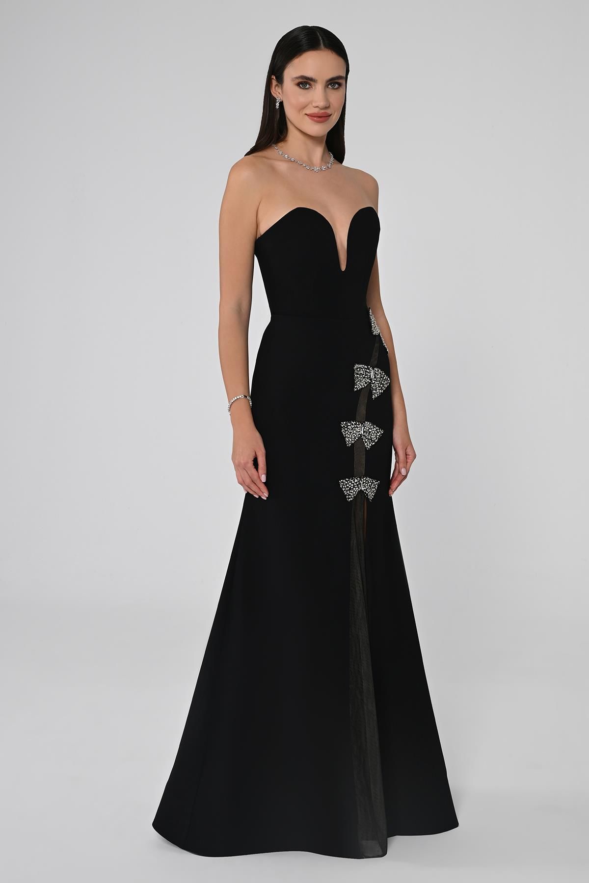 Strapless Sweetheart Maxi Dress - Multicolor
