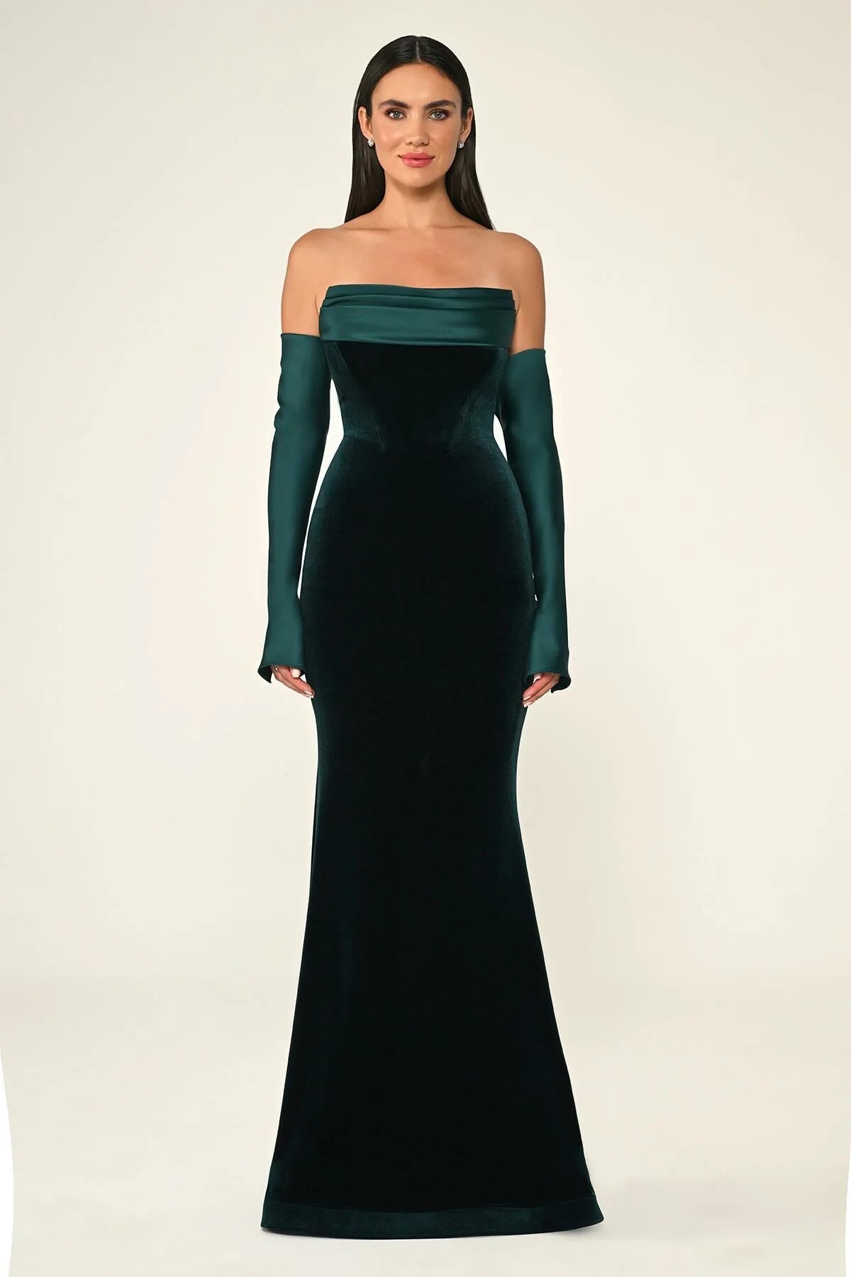 Strapless Velvet Dress - Maxi - Multicolor