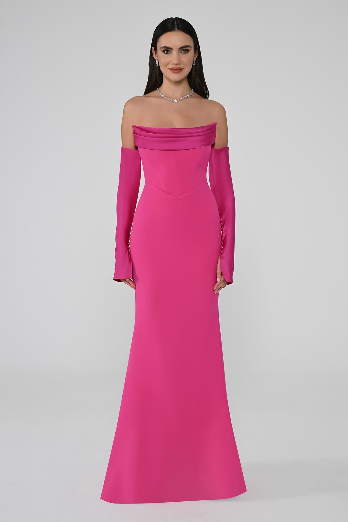 Sofia Crepe Evening Dress - Maxi - Multicolor
