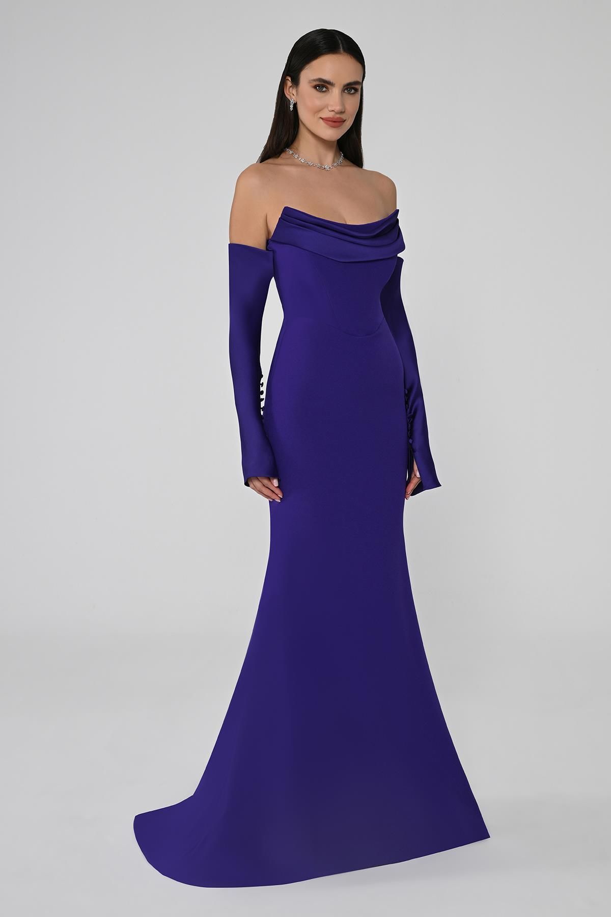 Sofia Crepe Evening Dress - Maxi - Multicolor