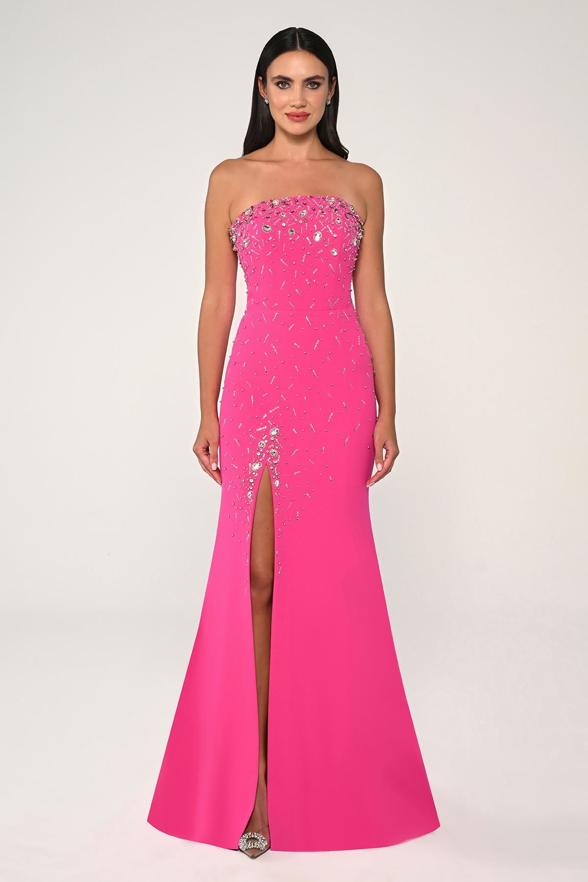 Open Shoulder Stone Dress - Maxi - Multicolor