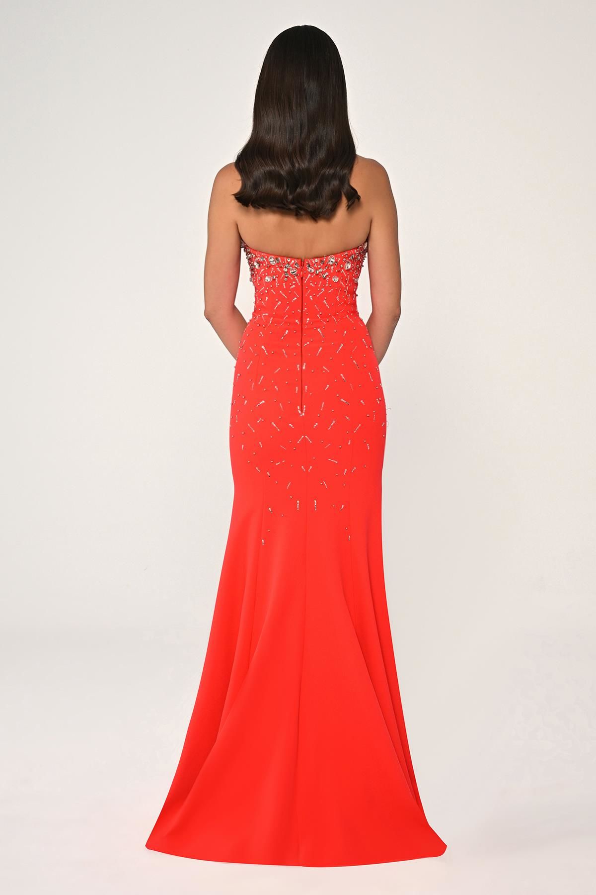 Open Shoulder Stone Dress - Maxi - Multicolor