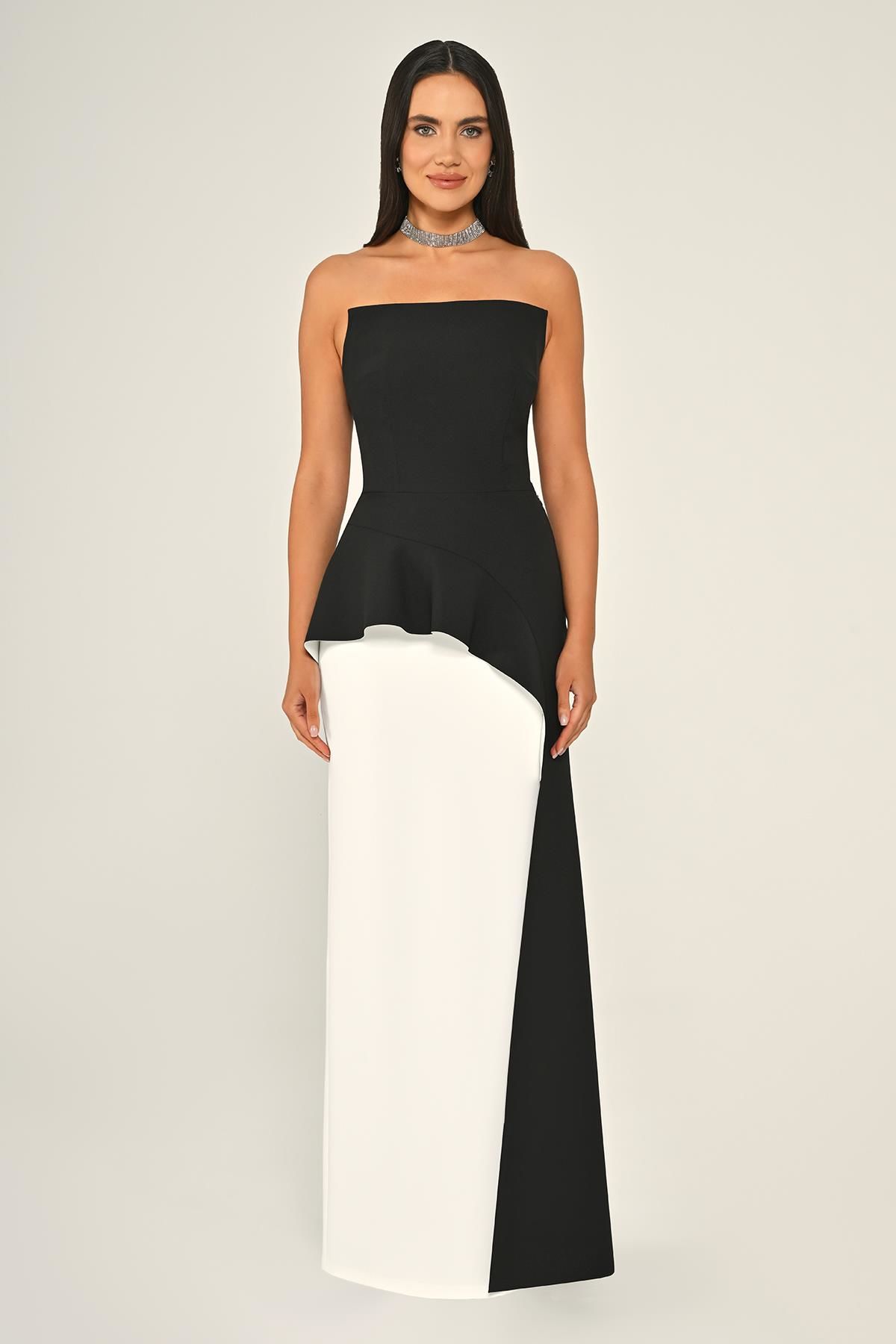 Lady Di Dress - Maxi - Black & White