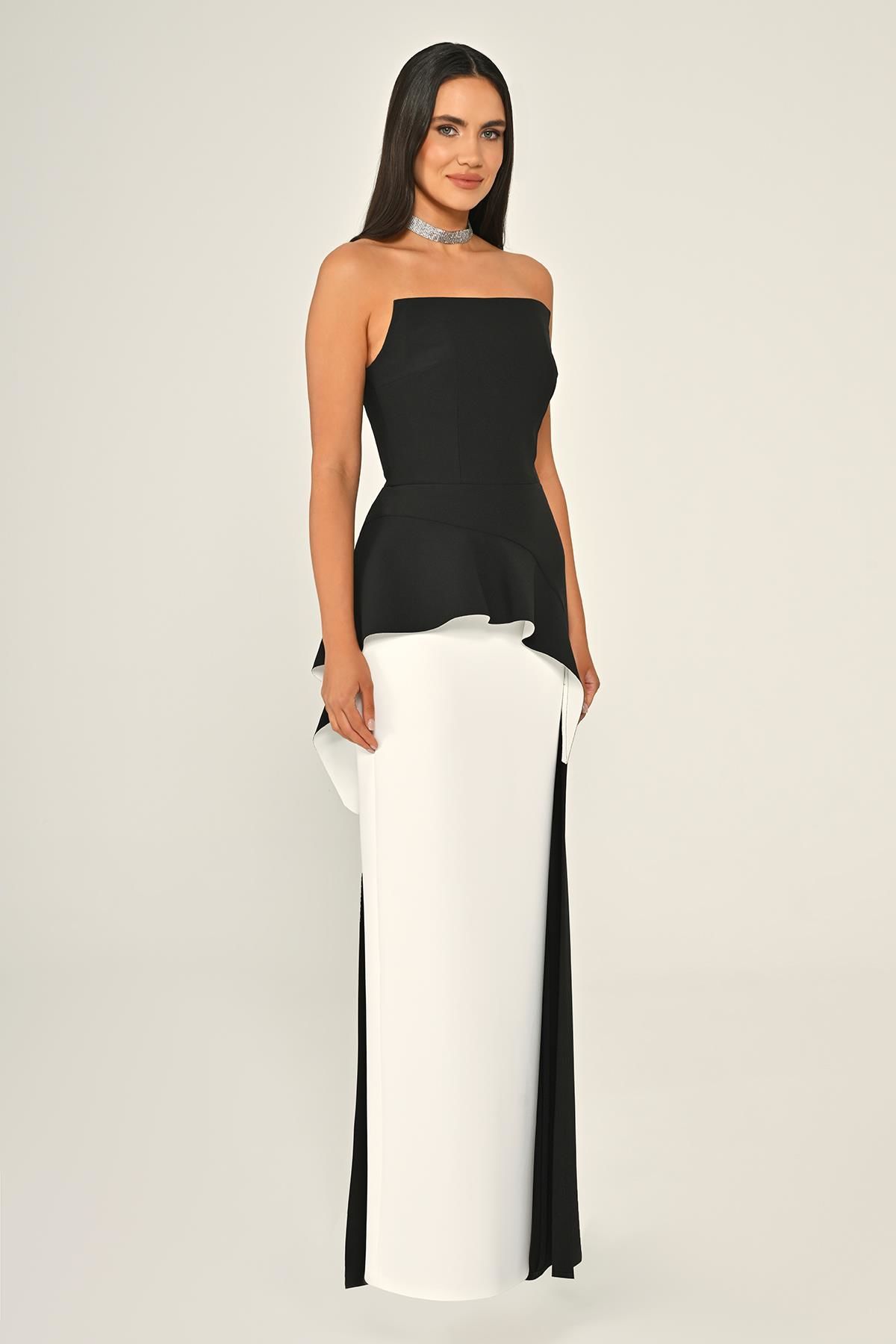 Lady Di Dress - Maxi - Black & White