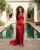 Valencia Satin Dress - Maxi - Multicolor