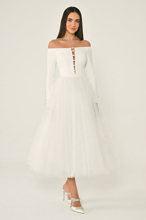 Jalila Dress - Midi - B & W