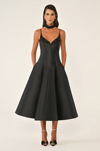 Camille Dress - Midi - Black & White