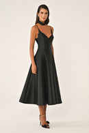 Camille Dress - Midi - Black & White