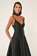 Camille Dress - Midi - Black & White