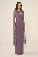 Plus Size - Sequin Sleeve Dress - Maxi - Multi Color