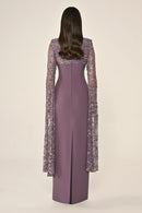 Plus Size - Sequin Sleeve Dress - Maxi - Multi Color