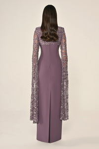 Plus Size - Sequin Sleeve Dress - Maxi - Multi Color