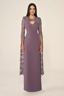 Plus Size - Sequin Sleeve Dress - Maxi - Multi Color