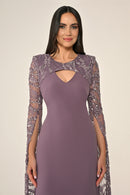 Plus Size - Sequin Sleeve Dress - Maxi - Multi Color