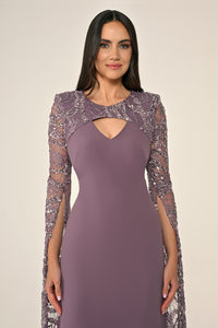 Plus Size - Sequin Sleeve Dress - Maxi - Multi Color