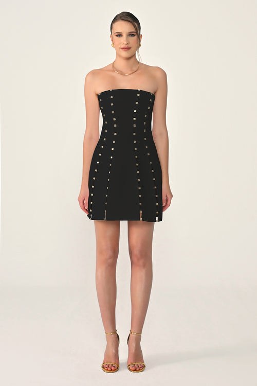 Aveline Dress - Mini - B & W