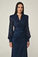 Mirage Collar Dress - Maxi - Multi Color