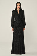 Mirage Collar Dress - Maxi - Multi Color