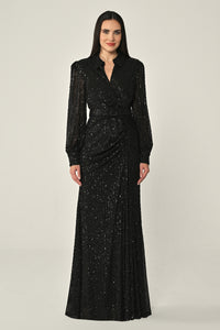 Mirage Collar Dress - Maxi - Multi Color