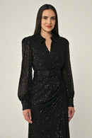 Mirage Collar Dress - Maxi - Multi Color