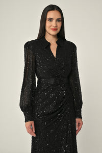 Mirage Collar Dress - Maxi - Multi Color